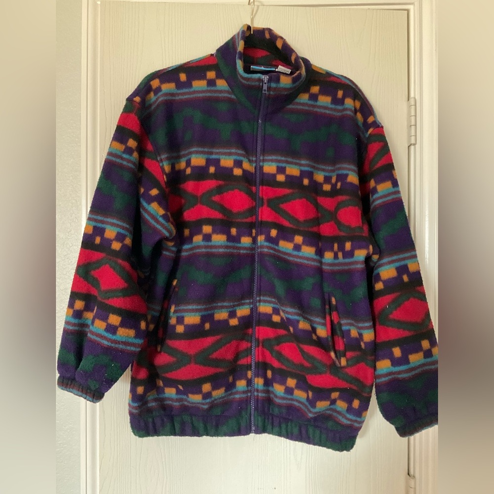 Colorful Geometric Zip-Up Men's Sweater